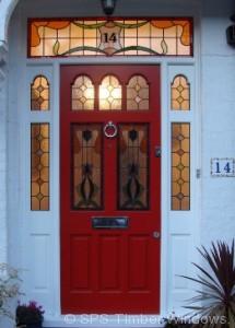 Timber front doors London stained glass