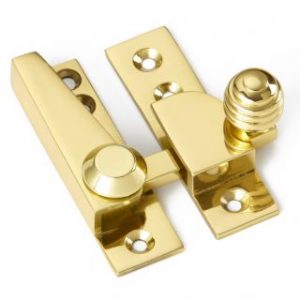 Reeded sash fastener brass