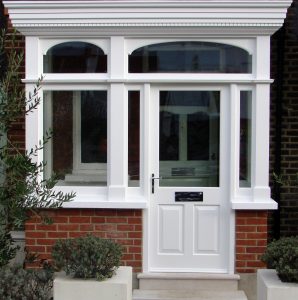 Timber front door bespoke porch London