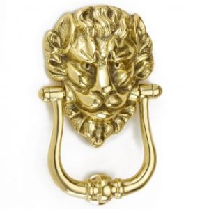Lions head knocker brass