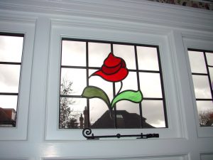 Stained glass timber window