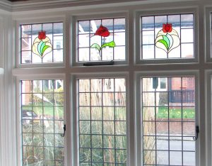 Stained glass timber window