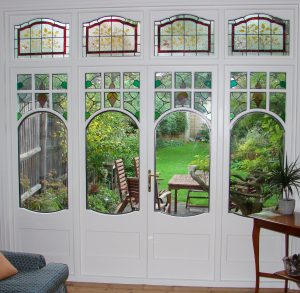 Stained glass French doors