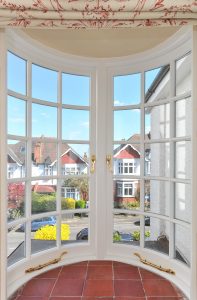 Curved timber casement window Spoon End fittings