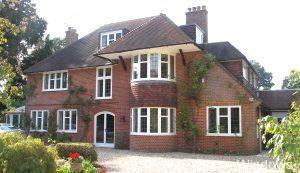 Timber casement windows leaded lights