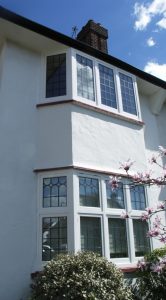 Timber casement windows leaded lights