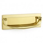Curved handle postal knocker brass