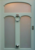 Satin glass front door