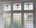 Stained glass timber window