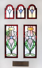 Stained glass timber front door
