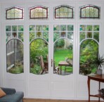 Stained glass French doors